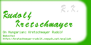 rudolf kretschmayer business card